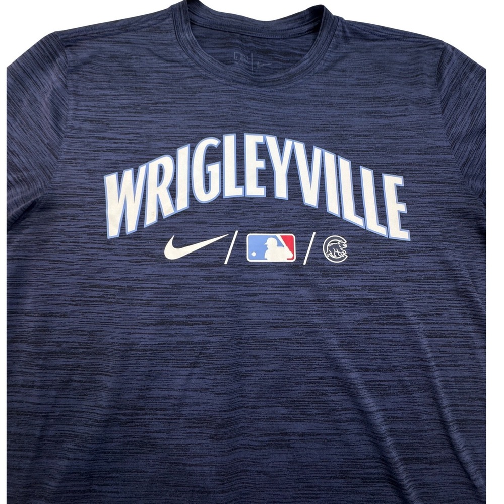 Nike Chicago Cubs Wrigleyville Dri-FIT T-Shirt Navy Blue Mens Medium Athletic